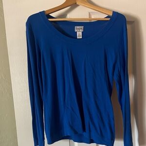 161 Chico's Vibrant Blue Long Sleeve Top Sweater Sz 2 large